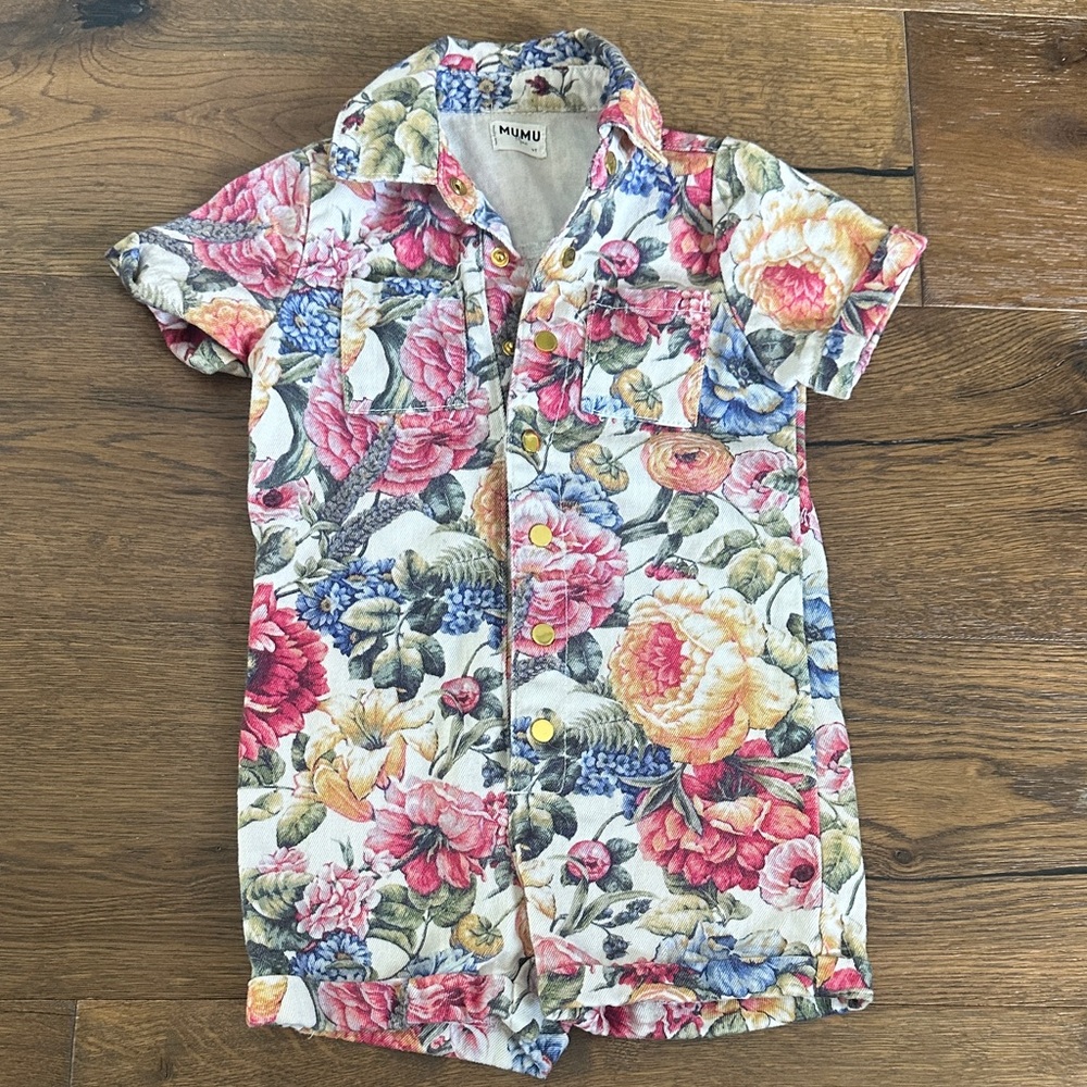 Mumu Floral Button-Up Romper